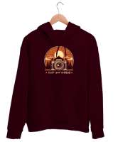 Peynir De - Fotoğraf Makinesi - Say Cheese - Camera Bordo Unisex Kapşonlu Sweatshirt - Tisho