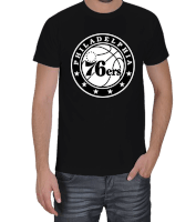 Philadelphia 76ers Black Logo Erkek Tişört