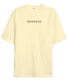 Phoenix baskılı Oversize Unisex Tişört - Thumbnail
