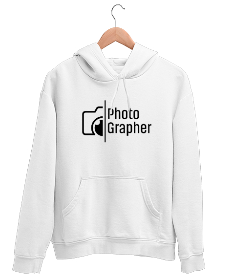 Tisho - Photographer - Fotoğrafçı Beyaz Unisex Kapşonlu Sweatshirt