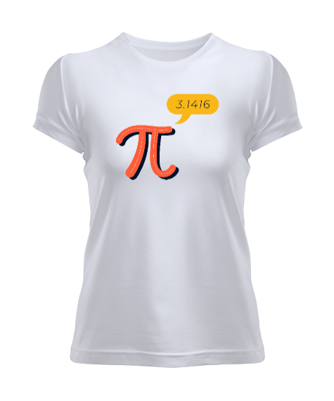 Tisho - Pi 3.1416 Beyaz Kadın Tişört