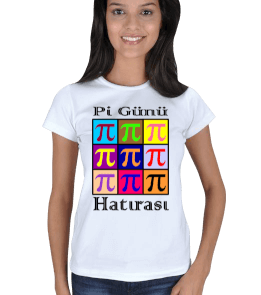 Pi günü çok renkli Kadın Tişört - Tisho