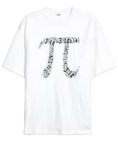 Pi Sayısı - Sembol - Pi Günü Beyaz Oversize Unisex Tişört - Tisho