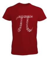 Pi Sayısı - Sembol - Pi Günü Kırmızı Erkek Tişört - Tisho