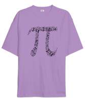 Pi Sayısı - Sembol - Pi Günü Lila Oversize Unisex Tişört - Tisho
