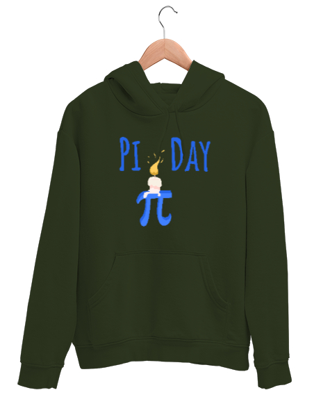 Pi Sayısı - Sembol - Pi Günü v2 Haki Yeşili Unisex Kapşonlu Sweatshirt - Tisho