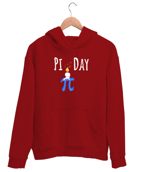 Pi Sayısı - Sembol - Pi Günü v2 Kırmızı Unisex Kapşonlu Sweatshirt - Tisho