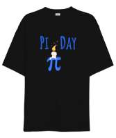 Pi Sayısı - Sembol - Pi Günü v2 Siyah Oversize Unisex Tişört - Tisho