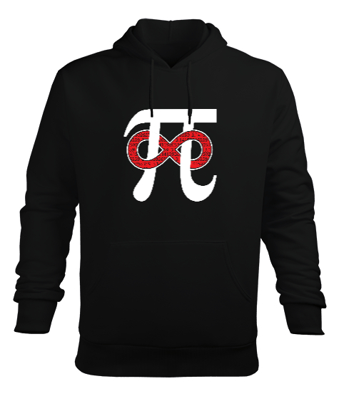 Tisho - Pi ve Sonsuzluk Siyah Erkek Kapüşonlu Hoodie Sweatshirt