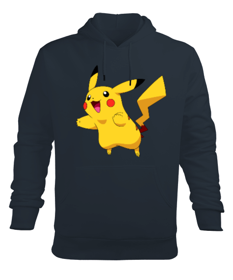 Tisho - Pikachu Baskılı Erkek Kapüşonlu Hoodie Sweatshirt