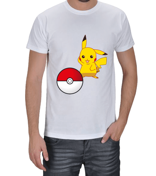Tisho - Pikachu Baskılı Erkek Tişört