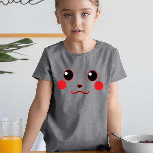 Pikachu Kız Çocuk Kısa Kol Tişört - Tekli Kombin