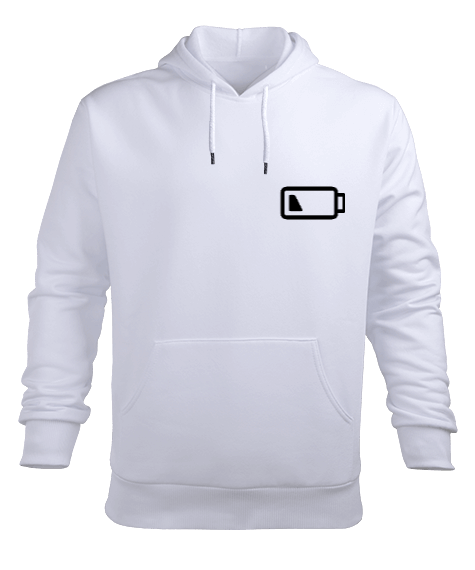 Tisho - Pil Bitiyor Erkek Kapüşonlu Hoodie Sweatshirt