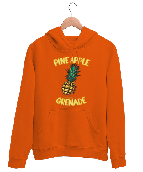 Tisho - Pineapple Grenade Turuncu Unisex Kapşonlu Sweatshirt