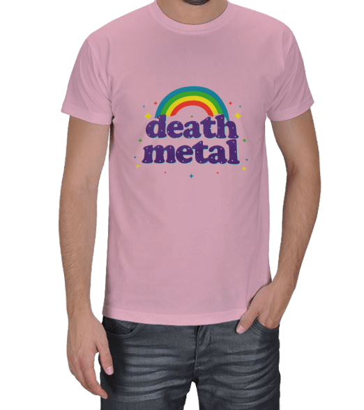 Tisho - Pink Death Metal Logo Erkek Tişört