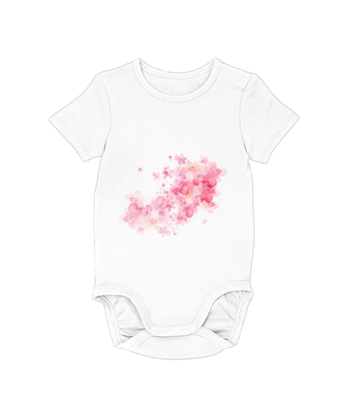 Tisho - Pink Flowers Beyaz Bebek Zıbını