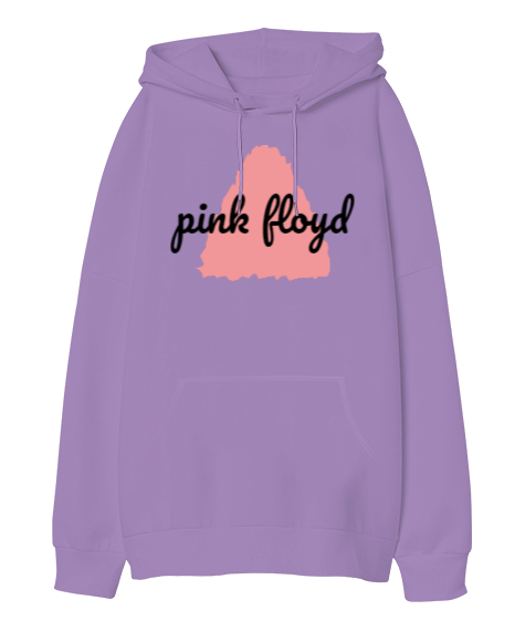 Tisho - Pink floyd lila hoodie Oversize Unisex Kapüşonlu Sweatshirt