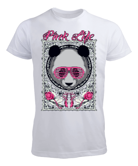 Tisho - Pink L:ife Panda Erkek Tişört