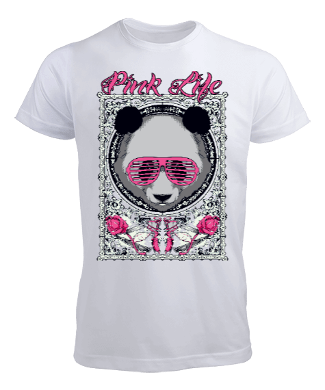 Pink L:ife Panda Erkek Tişört - Tisho