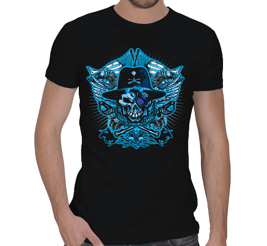 Tisho - Pirate Skull T-Shirt Erkek Regular Kesim Tişört