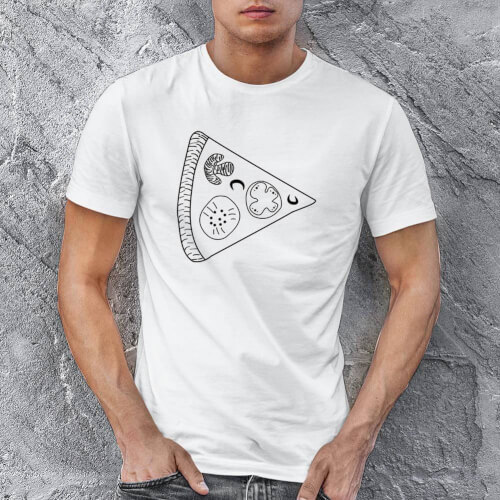 Pizza Baskılı Erkek Kısa Kol Tişört - Tekli Kombin