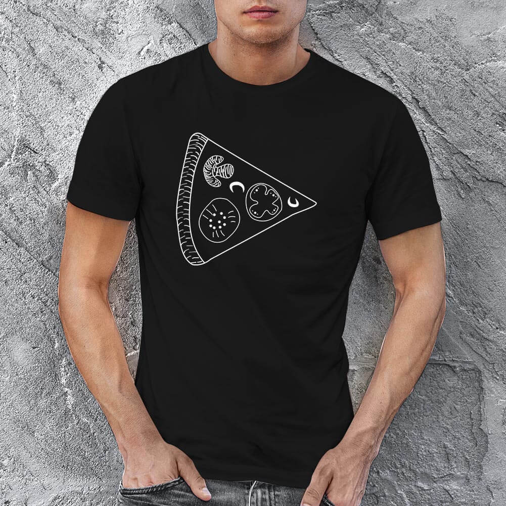Pizza Baskılı Erkek Kısa Kol Tişört - Tekli Kombin