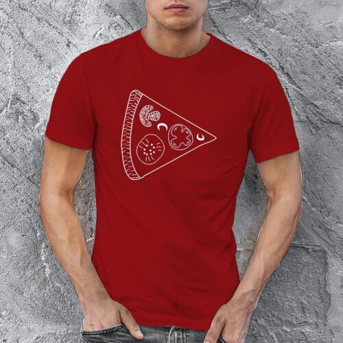 Pizza Baskılı Erkek Kısa Kol Tişört - Tekli Kombin