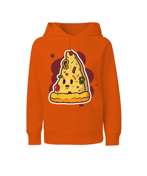 Tisho - Pizza dilimi baskılı erkek Çocuk Unisex Hoodie Kapüşonlu