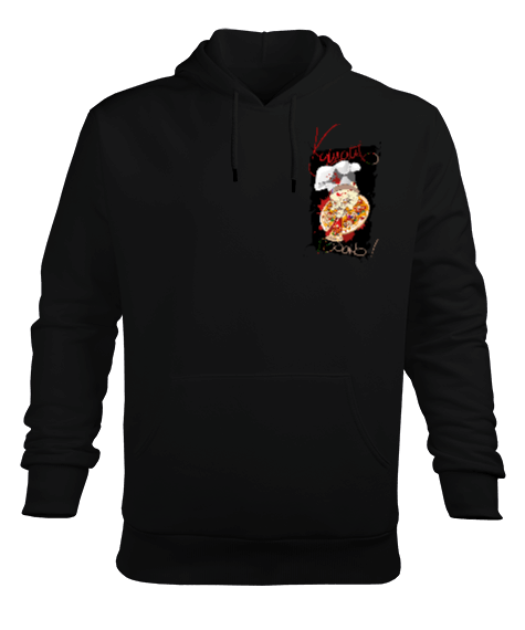 Tisho - Pizzacı kurukafa Erkek Kapüşonlu Hoodie Sweatshirt