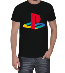 Playstation Logo Erkek Tişört Erkek Tişört - Thumbnail