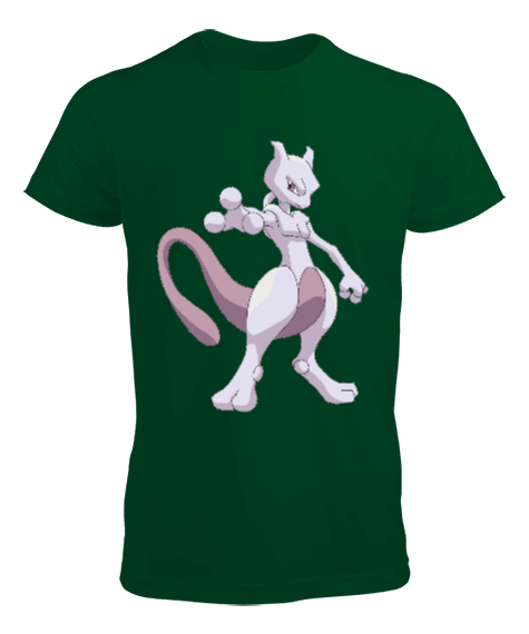 Tisho - Pokemon White Mewtwo Baskılı Erkek Tişört