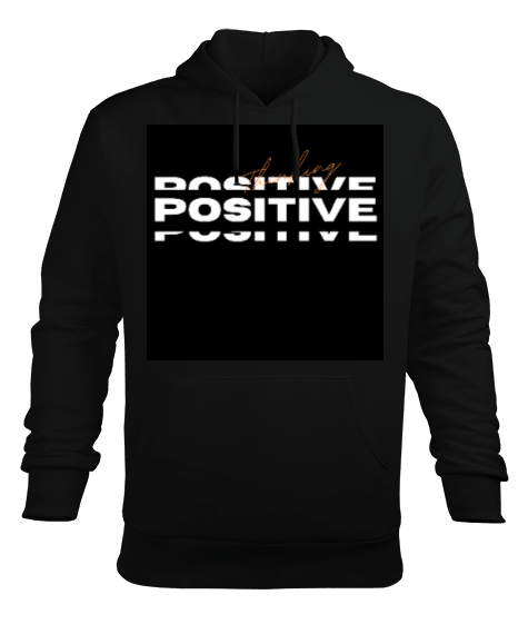 Tisho - POSITIVE Erkek Kapüşonlu Hoodie Sweatshirt