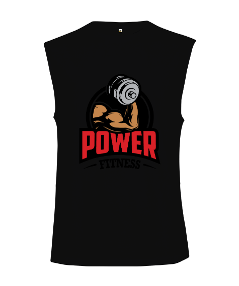 Tisho - Power Fitness Güç Gym Kesik Kol Unisex Tişört