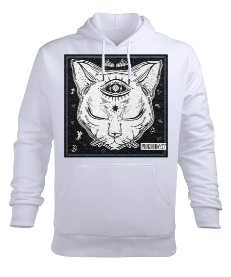 Tisho - Prachodayat Cat Kedi Tasarım Baskılı Erkek Kapüşonlu Hoodie Sweatshirt