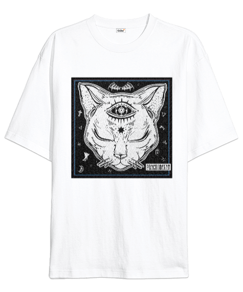 Tisho - Prachodayat Cat Kedi Tasarım Baskılı Oversize Unisex Tişört