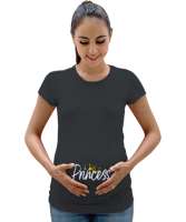 Prenses - Princess Füme Kadın Hamile Tişört - Tisho