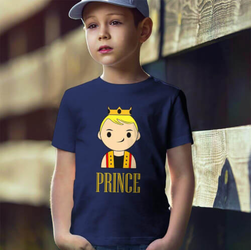 Prince Erkek Çocuk Kısa Kol Tişört - Tekli Kombin - Thumbnail