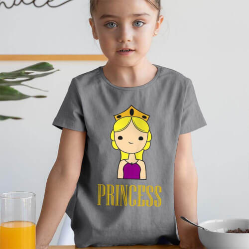 Tisho - Princess Kız Çocuk Kısa Kol Tişört - Tekli Kombin