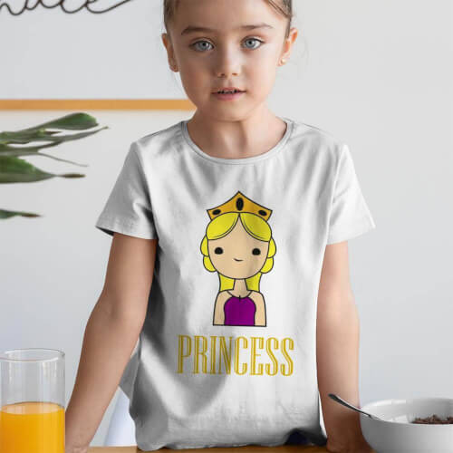 Princess Kız Çocuk Kısa Kol Tişört - Tekli Kombin