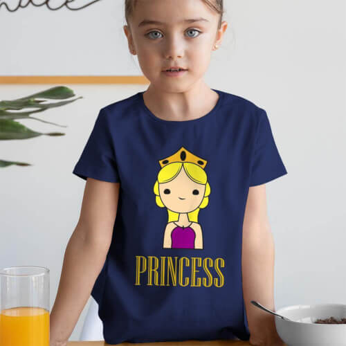 Princess Kız Çocuk Kısa Kol Tişört - Tekli Kombin