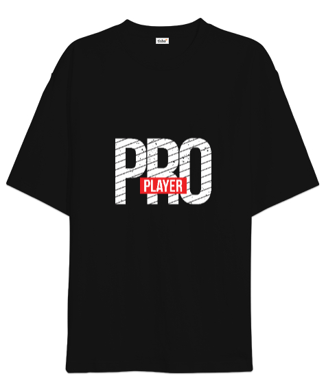 Tisho - Pro Player Gamer Edition Baskılı Siyah Oversize Unisex Tişört