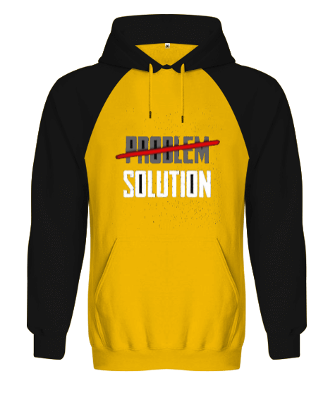 Tisho - Problem Solutıon Yazılı Orjinal Reglan Hoodie Unisex Sweatshirt
