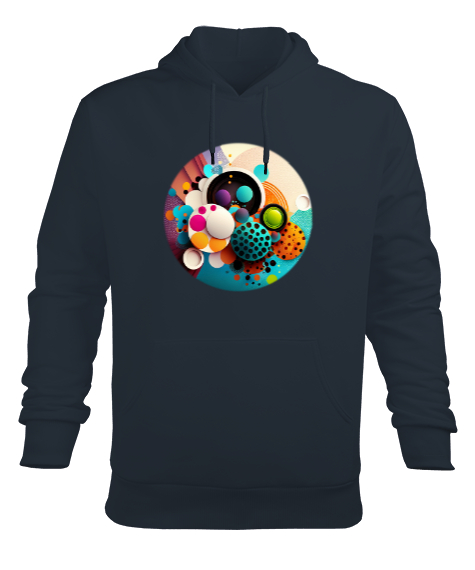 Tisho - psikedelik Füme Erkek Kapüşonlu Hoodie Sweatshirt