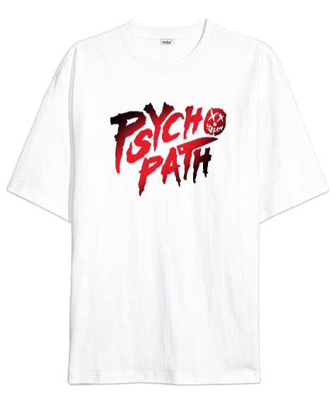 Tisho - Psychopath Beyaz Oversize Unisex Tişört