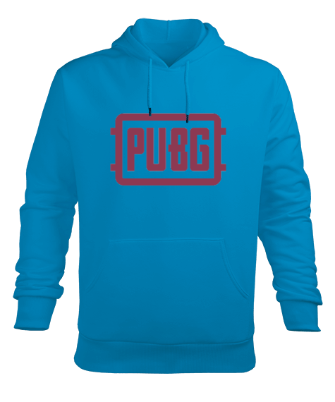 Tisho - PUBG MOR DESENLİ LOGOLU Erkek Kapüşonlu Hoodie Sweatshirt