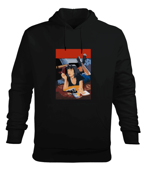 Tisho - pulp fiction Erkek Kapüşonlu Hoodie Sweatshirt