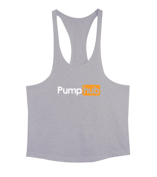 Tisho - PumpHub Gym Workout Gri Erkek Tank Top Atlet