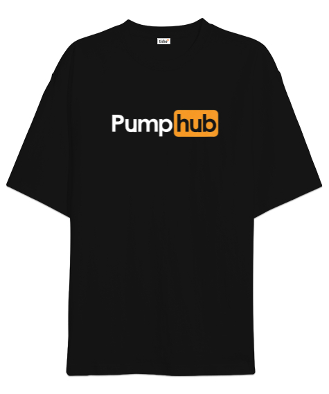 Tisho - PumpHub Gym Workout Siyah Oversize Unisex Tişört