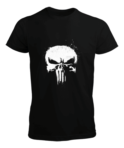 Punisher Kuru Kafa Baskılı Siyah Erkek Tişört