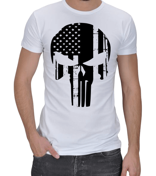 Tisho - Punisher Slim Fit T-Shirt Erkek Regular Kesim Tişört